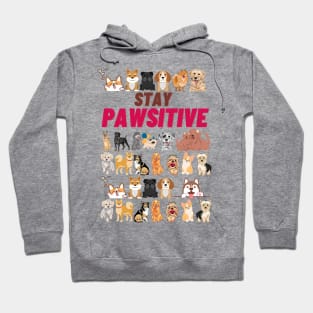 Stay Pawsitive For Dog Moms and Dads - Funny Dog Lover Hoodie